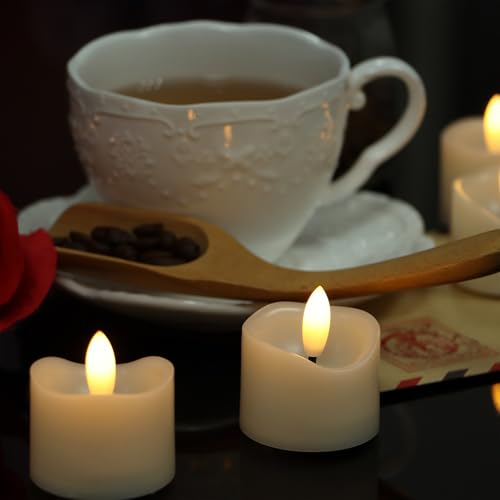 Set of 12 Flameless LED Votive Candles Battery Operated Flickering Lights for Weddings & Holidays