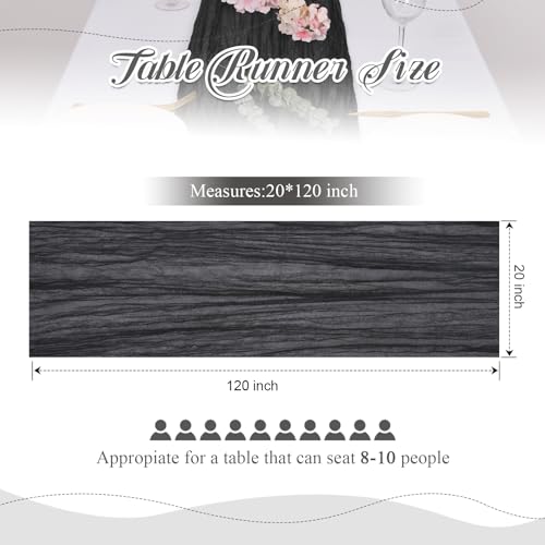Black Cheesecloth Table Runners 8 Pack 21x120 Inch Rustic Boho Wedding Party Decor