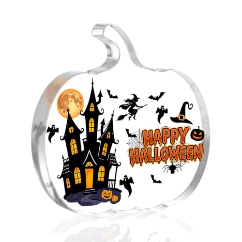 Halloween Pumpkin Acrylic Tabletop Sign - Standing Decor for Fall & Holiday
