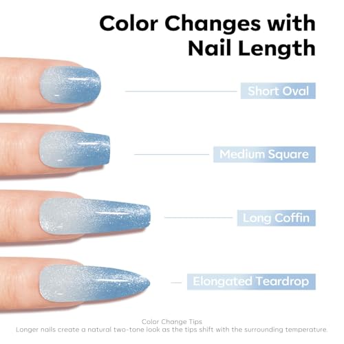 Blue Color Changing Gel Nail Polish - Nude Variation, 15ml