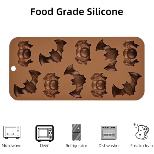 Halloween Silicone Molds 2 Pack - Bat and Spider Candy & Cake Decorations