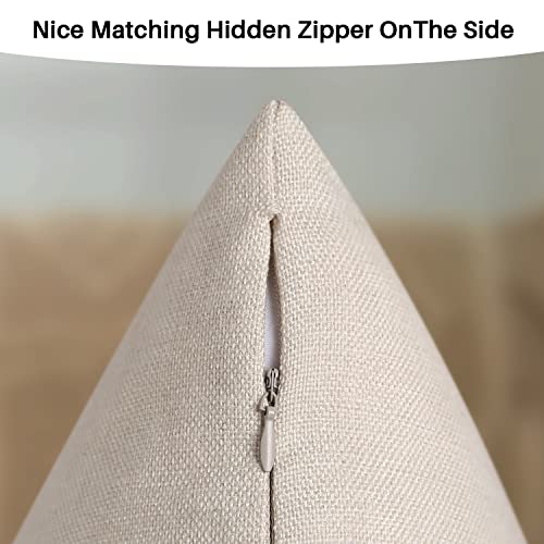 Beige Linen-Like 12x20 Inch Pillow Covers Bulk Set for Sublimation DIY - Pack of 8