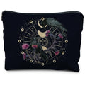 Goth Raven Cosmetic Bag - Celestial Sun & Moon Phase Witchy Makeup Bag for Women - Variation 2