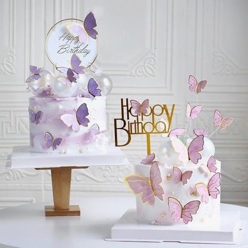 Butterfly Cupcake Toppers 3D Multicolor Cake Decorations Party Supplies