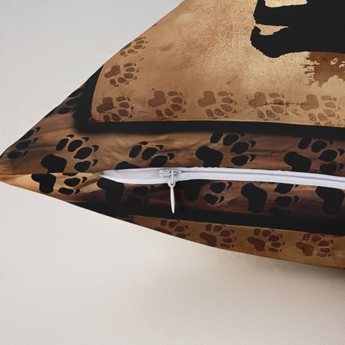 Bear Throw Pillow Covers 20x20 Set of 4 Multi Wildlife Animal Cushion Covers for Couch Sofa Rustic Cabin