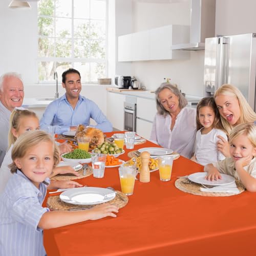 Disposable Orange Plastic Tablecloth 54x108 Inch - Pack of 6