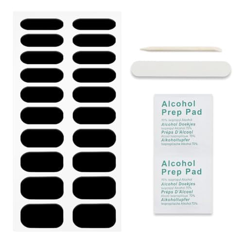 Halloween Matte Carbon Black Semi Cured Gel Nail Art Sticker Wrap - 20 Strips