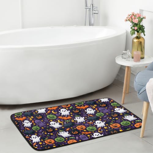 Halloween Kitchen Mat Cushioned Anti-Fatigue Non-Slip Rug - Ghosts & Pumpkins A-44