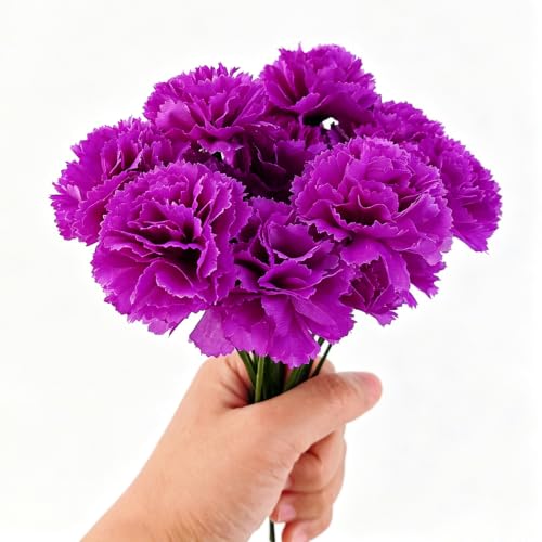 Artificial Marigold Flowers with Stems - Purple 101PCS Festival Decor