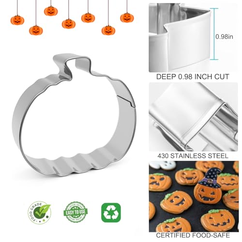 Halloween Cookie Cutter Set of 7 - 3 Inch Stainless Steel Shapes for Baking & Crafts