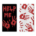 Halloween Bloody Hand Prints Kitchen Dish Towels Set of 2 - Help Me
