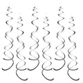 Black Iridescent Party Hanging Swirl Decorations - 30 Pieces