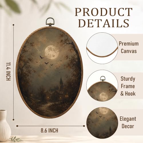 Halloween Fall Landscape Canvas Wall Art - Color 05, 8.6x11.4 Inches