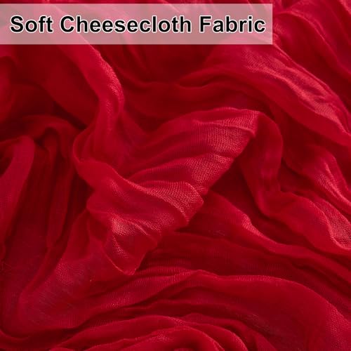 Red Cheesecloth Table Runner 10FT 6 Pack Boho Rustic Holiday Decor Variation of THIS listing