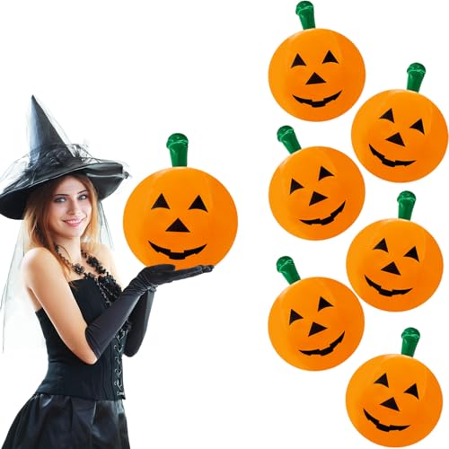 24-Pack Halloween Pumpkin Inflatable Decorations - Outdoor Party & Pool Decor, 16 Inch