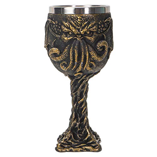 Cthulhu Goblet Wine Glass - Gothic Tentacled Monster Chalice, 6.75 Inch