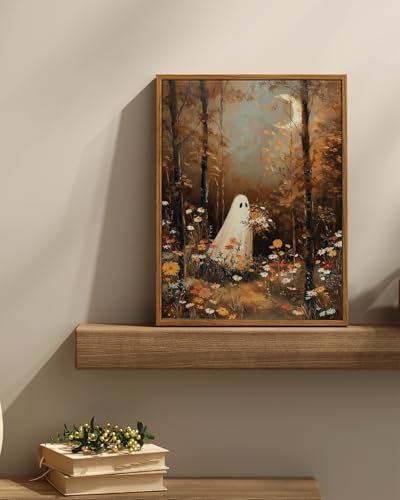 Halloween Ghost Wall Art Decor 12x16in - Ghost Meadow Variation