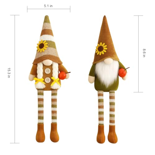 Fall Pumpkin Gnome Decor Set - Plush Autumn Table Ornaments for Thanksgiving & Home