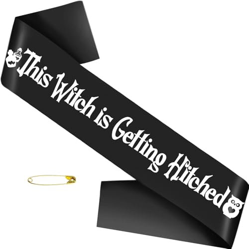 Halloween Bride to Be Sash - Black Gothic Bachelorette Party Accessory
