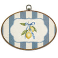 Blue and White Lemon Fruit Oval Wall Art Decor - 11.4x8.6 Inch - Lemon 6
