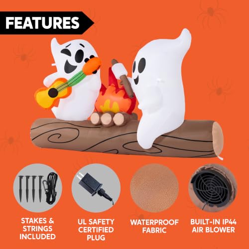 6ft Halloween Inflatable Ghost with LED Campfire Outdoor Decoration