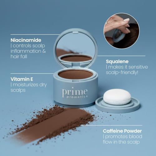 Prime Prometics Instant Coverage Hairline Powder - Ash Brown for Gray Roots & Thinning