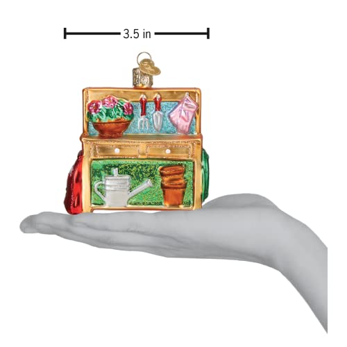 Old World Christmas Handcrafted Glass Potting Bench Ornament for Christmas Tree - Garden Collection