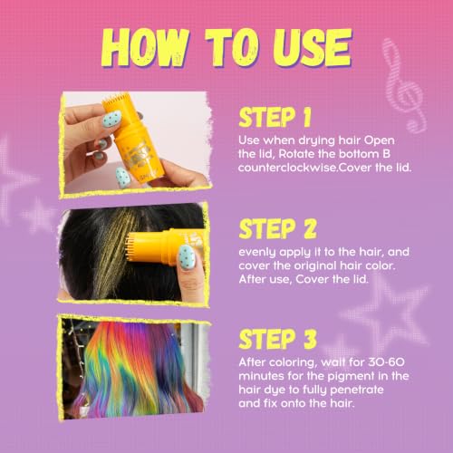 Pearlescent Hair Chalk Comb - Temporary Washable Hair Color for Girls - 02#