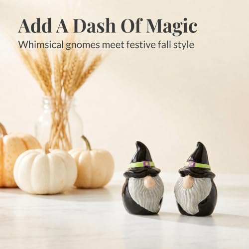 Halloween Gnome Ceramic Salt & Pepper Shaker Set - Whimsical Fall Decor