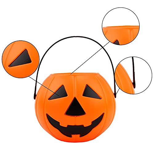 Halloween Pumpkin Buckets Set - Plastic Candy Holders for Party Favors & Decorations - Variation: Pumpkin