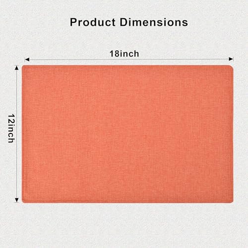 Orange Linen Placemats Set of 6 - Double-Layered Heat-Resistant Table Mats