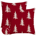 Christmas Pillow Covers 16x16 Inch Set of 2 Waterproof Tree Holiday Decor - Red Variation