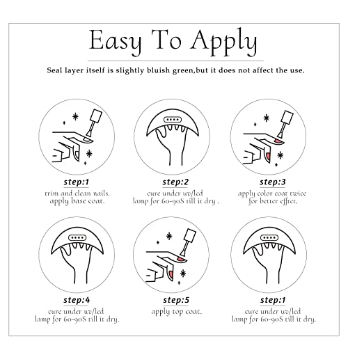 Glow In The Dark Nail Gel Top Coat - Transparent Luminous Finish for Any Color - Variation A (15ml)