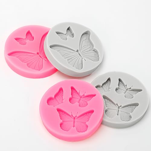 Butterfly Silicone Mold for Cake Decoration Soap Resin Clay - 4 Pcs
