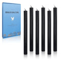 Dripless Unscented Black Taper Candles 10 Inch Roman Column Design - EAG-12D6PC-BLACK