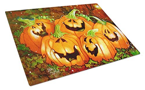 Large Halloween Pumpkin Glass Cutting Board - Decorative Tempered Kitchen Chopping Board