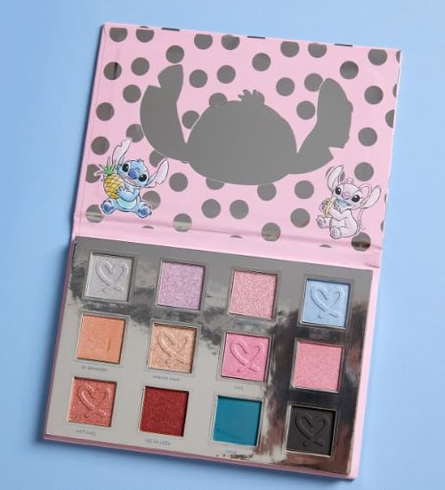 Taste Beauty 12-Color Eyeshadow Palette - Pink Polka Dot Design with Mirror for Stunning Looks