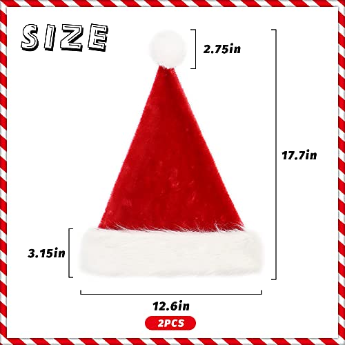 Christmas Santa Hat for Adults Bright Red Holiday Party Accessory