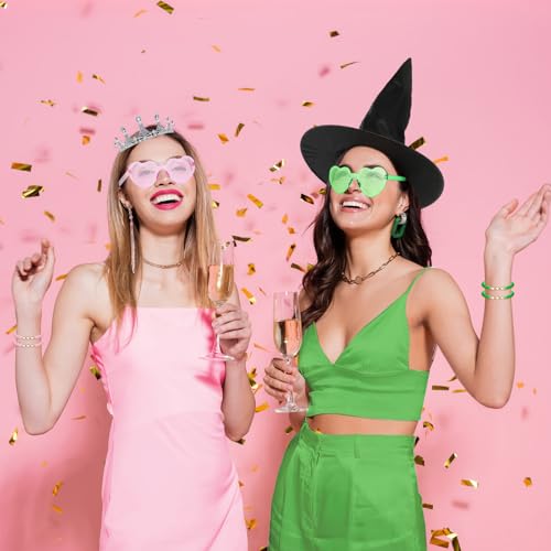 Bright Pink and Green Halloween Witch Party Favors Set - 48 Pieces