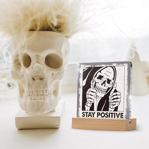 Halloween Skeleton Desk Decor - Indoor Ghost and Skull Art for Home Office Shelf