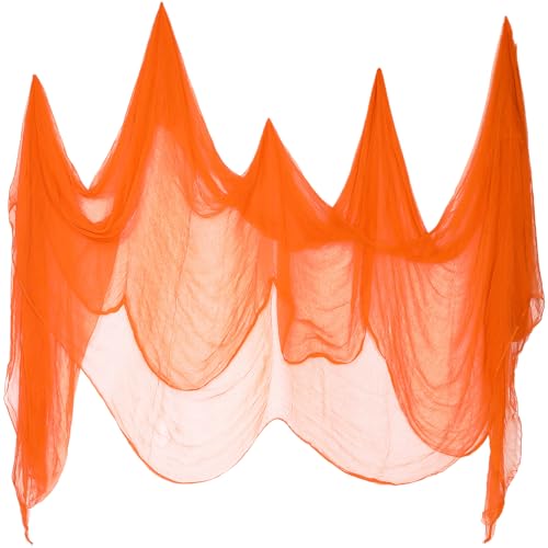 Halloween Orange Cheesecloth Fabric Roll - 29.92 x 590.55 Inch for DIY Decorations