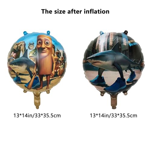 18 Inch Foil Balloons Party Decorations - Italian Brainrot Theme, 5-Pack