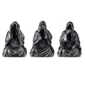 Black Gothic Grim Reaper Resin Figurines Set of 3 Halloween Decor