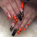 Gothic Ghost Press On Nails Long Coffin Fake Nails Halloween Manicure Set - Variation Gothic Ghost-13