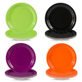 Halloween Paper Plates 7 Inch Set - Orange Green Purple Black 48 Pack - Festive Disposable Dinnerware