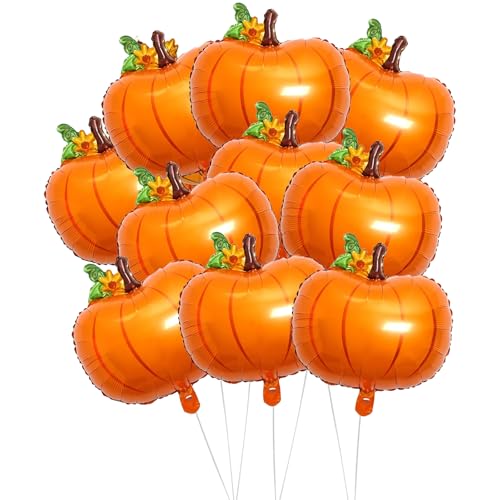 Thanksgiving Pumpkin Balloons Set - Orange Foil 21in Fall Party Decorations - Pumpkin Variation