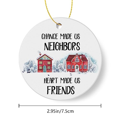 Christmas Keepsake Ceramic Ornament - 3 Inch Holiday Tree Decoration with Gold String