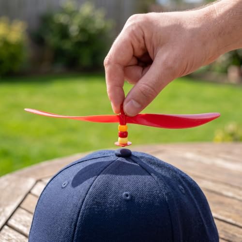 Propeller Hat Accessories 2 Pairs Red & Blue Plastic Spinner Hat Decorations
