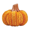 Small Golden Harvest Fabric Pumpkin - Fall Decor for Mantel & Tabletop, Autumn Halloween Halloween Decorations