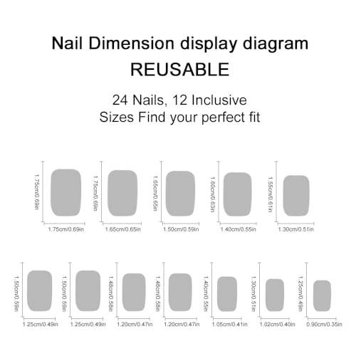 Black French Tip Press On Nails Short Square with White Polka Dots - Style 2